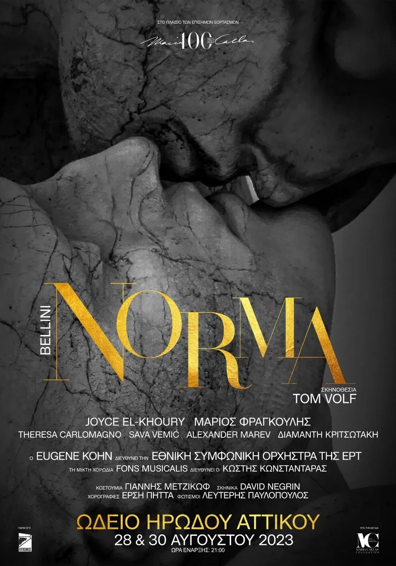 Bellini’s Norma at the Odeon of Herodes Atticus (Athens, 2023), staged by Tom Volf — poster